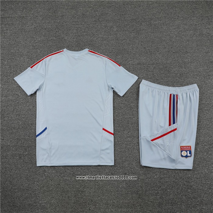 Tuta da Track Olympique Lione Manica Corta 2022 2023 Grigio - Pantalon Corto
